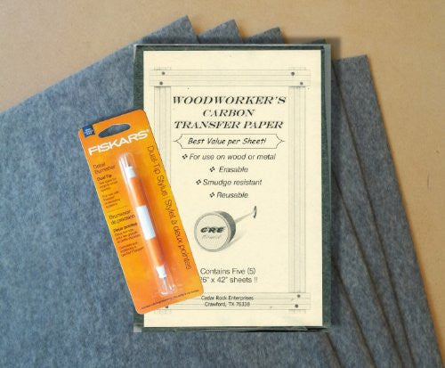 CRE Carbon Transfer Paper (Five 26"x42" Sheets) & Fiskars Dual-tip Stylus