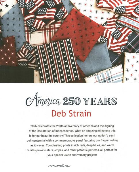 America 250 Years Charm Pack 5-inch Precut Fabric Squares by Deb Strain for Moda Fabrics (42 pcs)