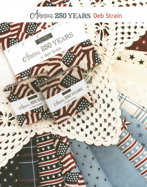 America 250 Years Charm Pack 5-inch Precut Fabric Squares by Deb Strain for Moda Fabrics (42 pcs)
