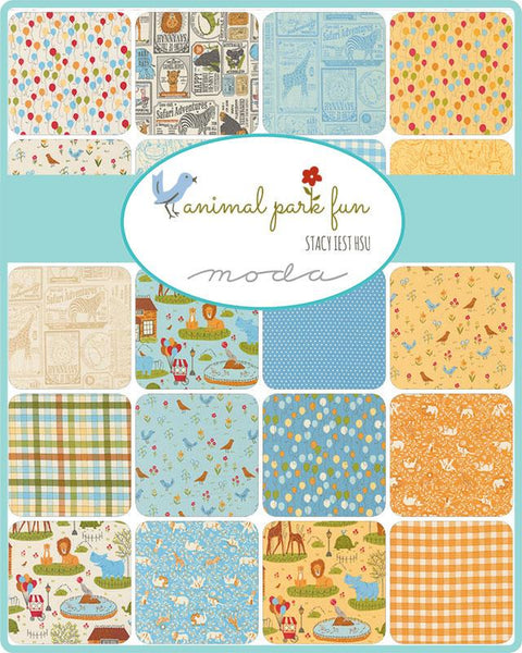Animal Park Fun Layer Cake 10-inch Precut Fabric Squares by Stacy Iest Hsu for Moda Fabrics (42 pcs)
