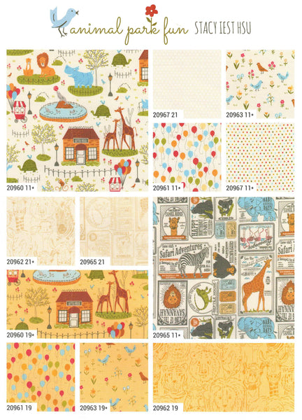 Animal Park Fun Charm Pack 5-inch Precut Fabric Squares by Stacy Iest Hsu for Moda Fabrics (42 pcs)