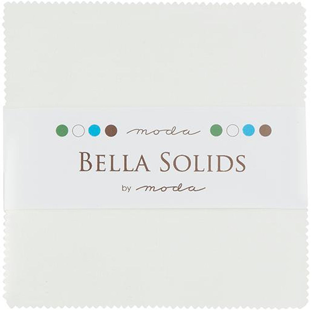 Moda Bella Solids WHITE Charm Pack 100% Cotton 5-inch Precut Fabric Craft Squares (42 pcs)