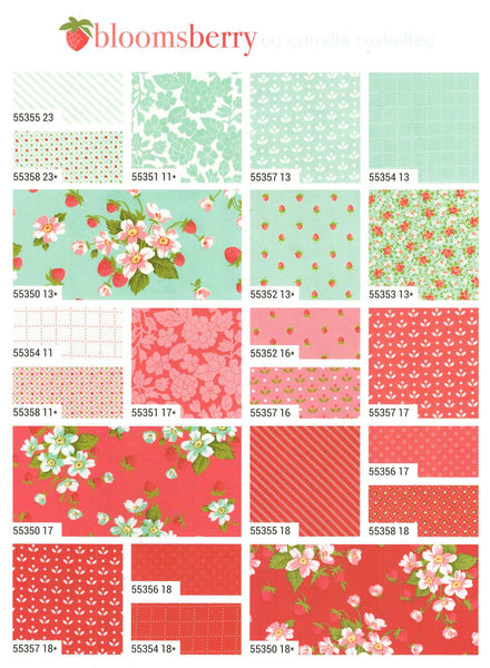 BLOOMSBERRY Charm Pack by Camille Roskelley 100% Cotton 5-inch Precut Fabric Squares (42 pcs)