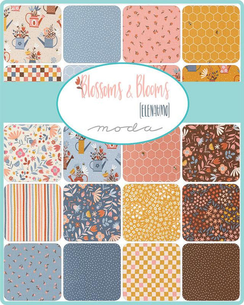 Blossoms & Blooms Charm Pack 5-inch Precut Fabric Squares by Elena Amo for Moda Fabrics (42 pcs)