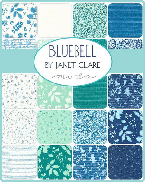 Bluebell Charm Pack 5-inch Precut Fabric Squares by Janet Clare for Moda Fabrics (42 pcs)