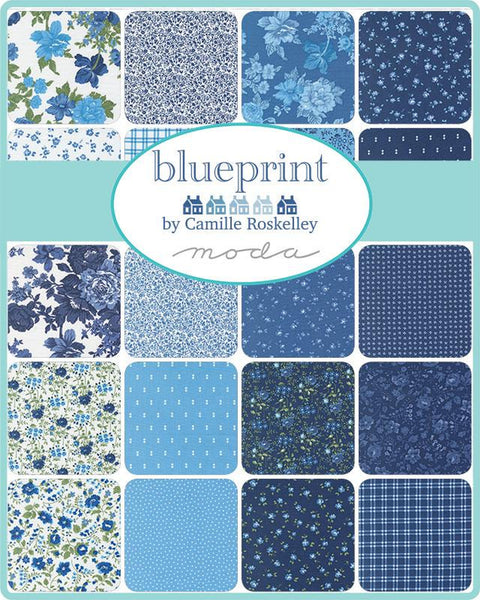 Blueprint Layer Cake 10-inch Precut Fabric Squares by Camille Roskelley for Moda Fabrics (42 pcs)