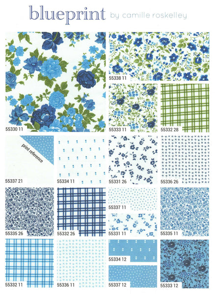 Blueprint Layer Cake 10-inch Precut Fabric Squares by Camille Roskelley for Moda Fabrics (42 pcs)