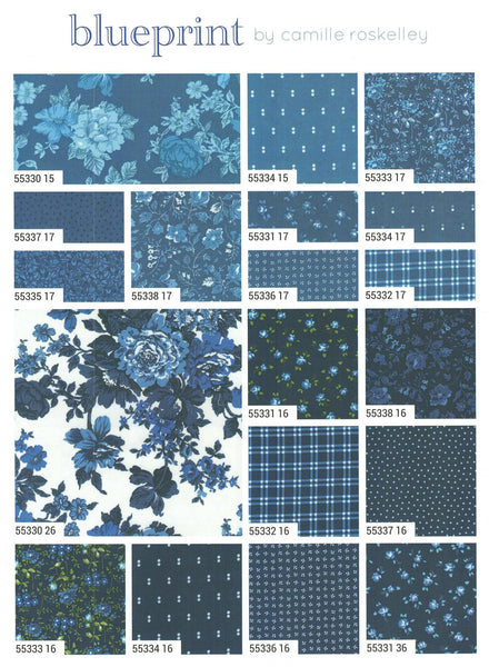 Blueprint Layer Cake 10-inch Precut Fabric Squares by Camille Roskelley for Moda Fabrics (42 pcs)