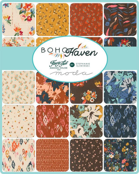 Boho Haven Charm Pack 5-inch Precut Fabric Squares by Fancy That Design House for Moda Fabrics (42 pcs)