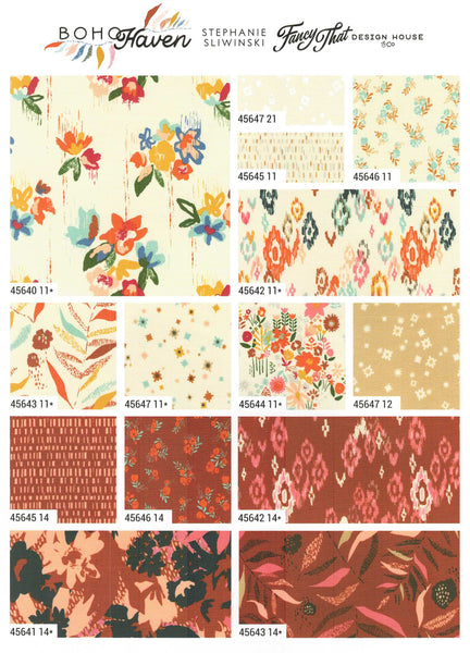 Boho Haven Charm Pack 5-inch Precut Fabric Squares by Fancy That Design House for Moda Fabrics (42 pcs)