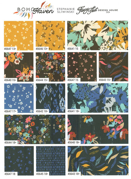 Boho Haven Charm Pack 5-inch Precut Fabric Squares by Fancy That Design House for Moda Fabrics (42 pcs)