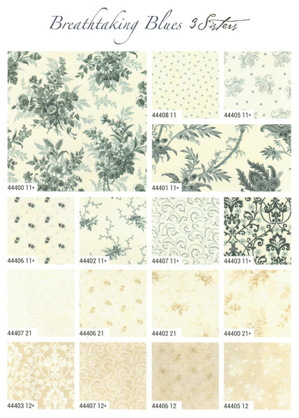 Moda Fabrics Breathtaking Blues Charm Pack by 3 Sisters 5-inch Precut Fabric Squares (42 pcs)