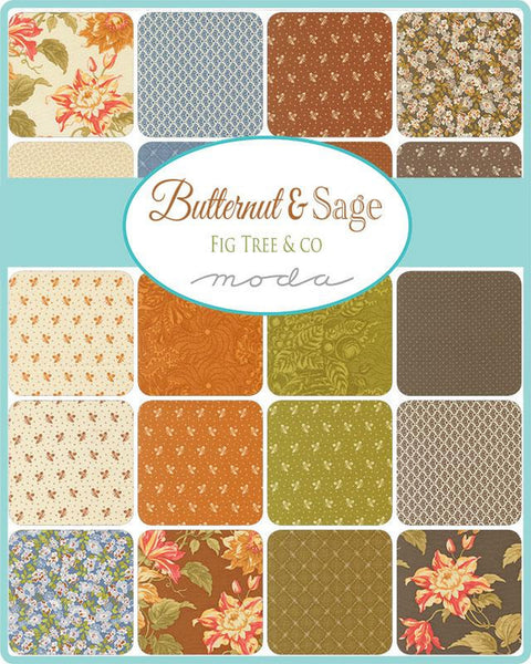 BUTTERNUT & SAGE Charm Pack by Joanna Figueroa 100% Cotton 5-inch Precut Fabric Squares (42 pcs)