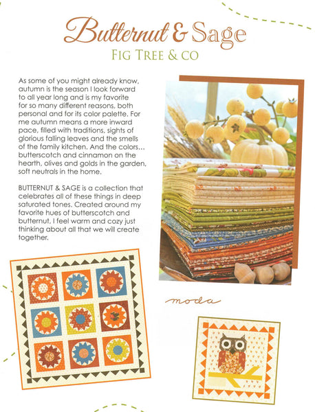 BUTTERNUT & SAGE Charm Pack by Joanna Figueroa 100% Cotton 5-inch Precut Fabric Squares (42 pcs)