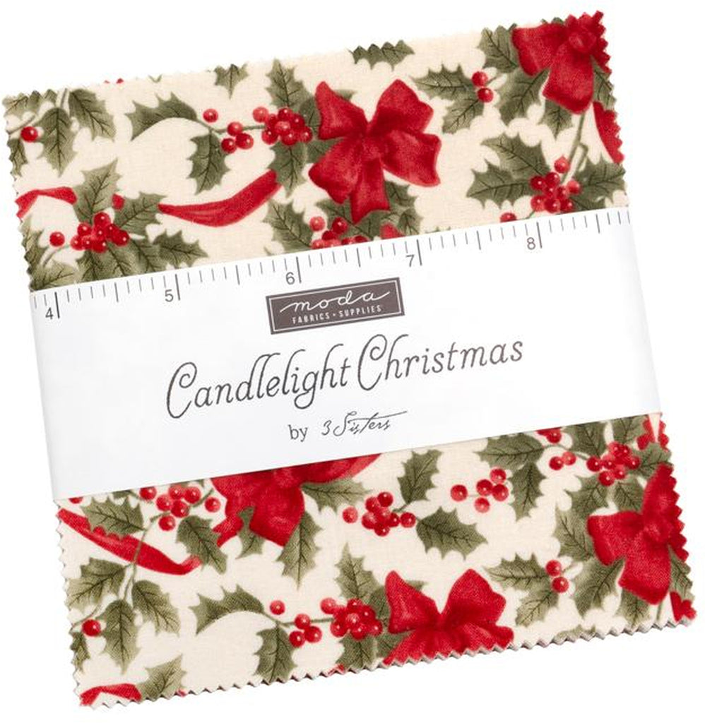 Candlelight Christmas Charm Pack 5-inch Precut Fabric Squares by 3 Sisters for Moda Fabrics (42 pcs)