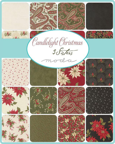 Candlelight Christmas Charm Pack 5-inch Precut Fabric Squares by 3 Sisters for Moda Fabrics (42 pcs)