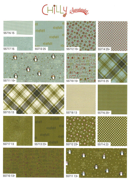 Chilly Charm Pack 5-inch Precut Fabric Squares by Sweetwater for Moda Fabrics (42 pcs)