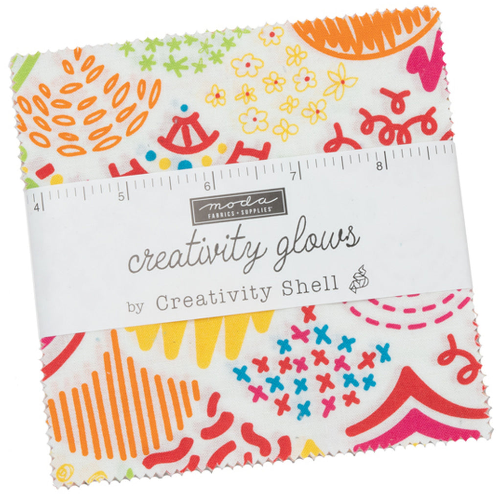 Creativity Glows Charm Pack 5-inch Precut Fabric Squares by Creativity Shell for Moda Fabrics (42 pcs)