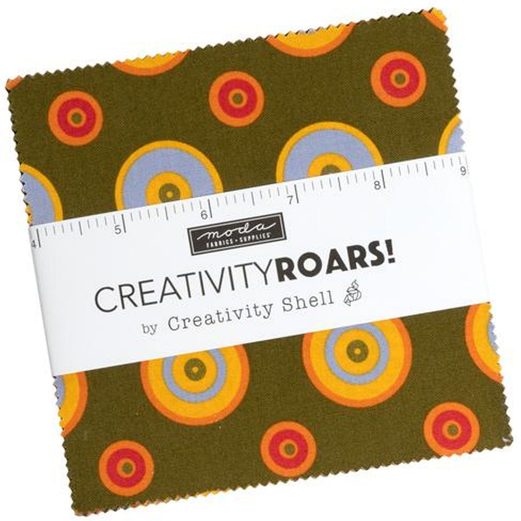 Creativity Roars Charm Pack 5-inch Precut Fabric Squares by Creativity Shell for Moda Fabrics (42 pcs)