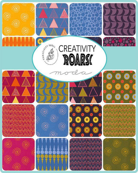 Creativity Roars Charm Pack 5-inch Precut Fabric Squares by Creativity Shell for Moda Fabrics (42 pcs)