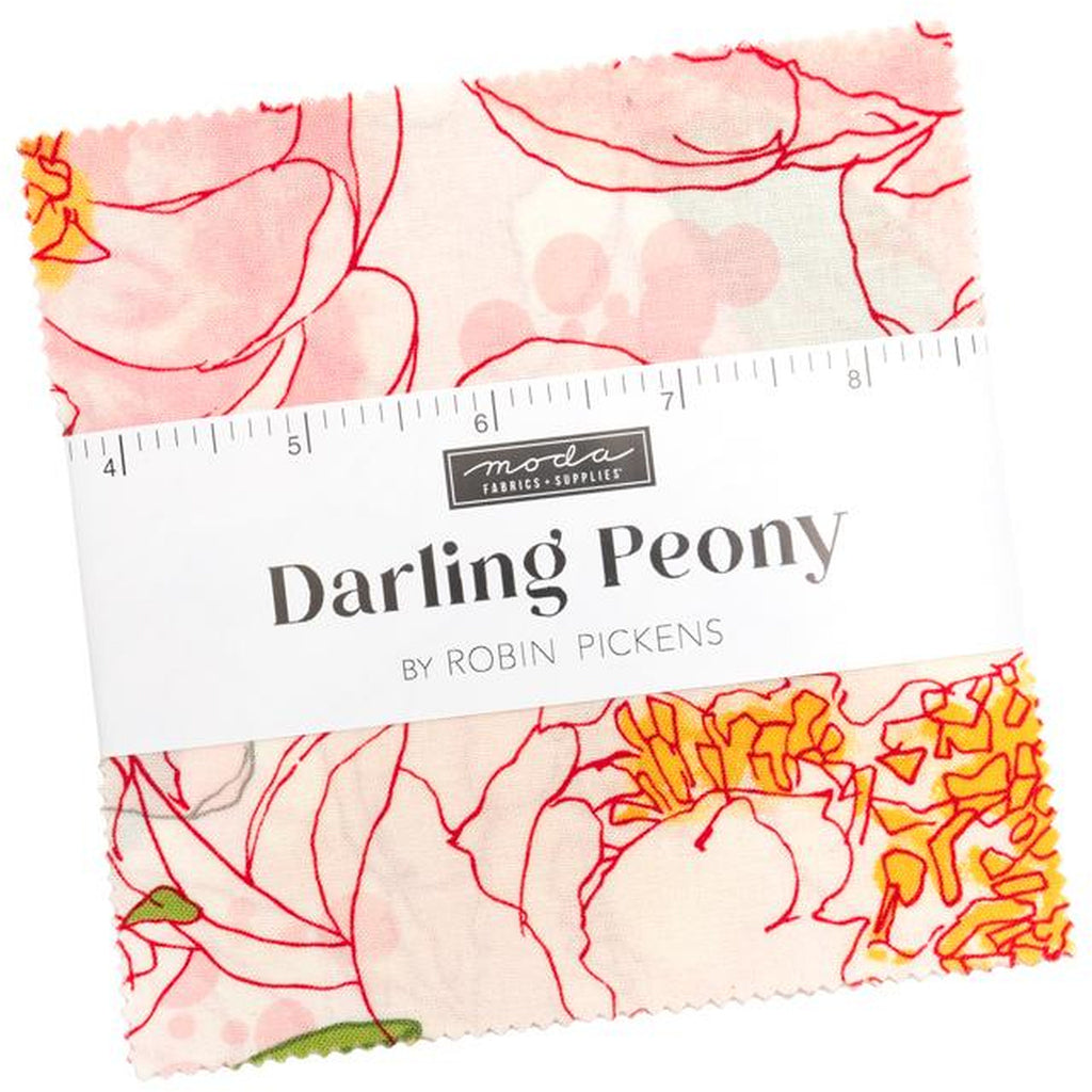 Darling Peony Charm Pack 5-inch Precut Fabric Squares by Robin Pickens for Moda Fabrics (42 pcs)
