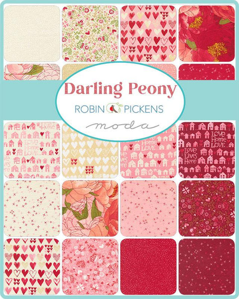 Darling Peony Charm Pack 5-inch Precut Fabric Squares by Robin Pickens for Moda Fabrics (42 pcs)