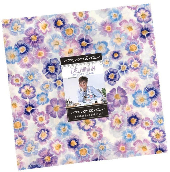 Delphinium Layer Cake 10-inch Precut Fabric Squares by Janet Clare for Moda Fabrics (42 pcs)