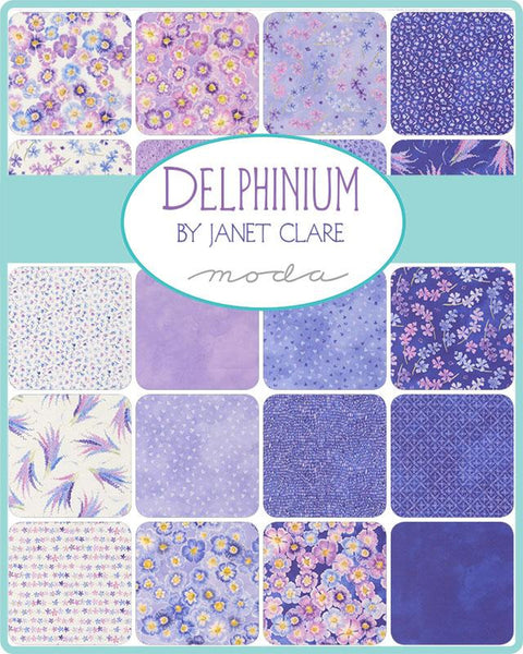 Delphinium Charm Pack 5-inch Precut Fabric Squares by Janet Clare for Moda Fabrics (42 pcs)