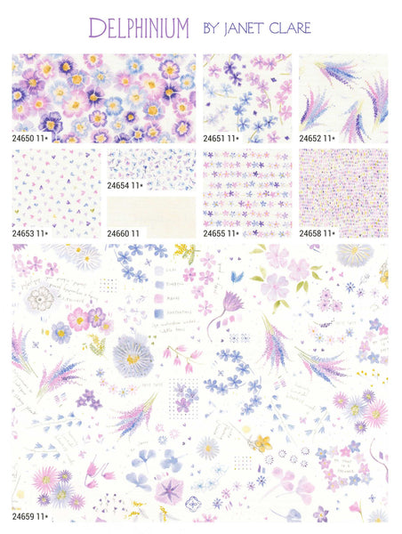 Delphinium Layer Cake 10-inch Precut Fabric Squares by Janet Clare for Moda Fabrics (42 pcs)