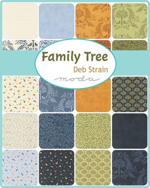 Family Tree Charm Pack 5-inch Precut Fabric Squares by Deb Strain for Moda Fabrics (42 pcs)