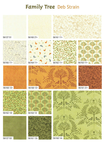 Family Tree Charm Pack 5-inch Precut Fabric Squares by Deb Strain for Moda Fabrics (42 pcs)