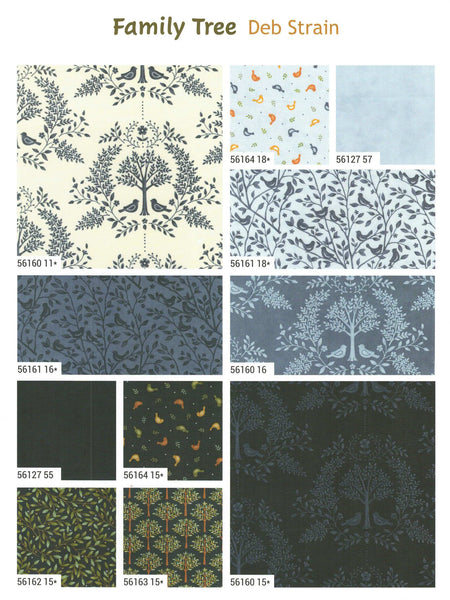 Family Tree Charm Pack 5-inch Precut Fabric Squares by Deb Strain for Moda Fabrics (42 pcs)