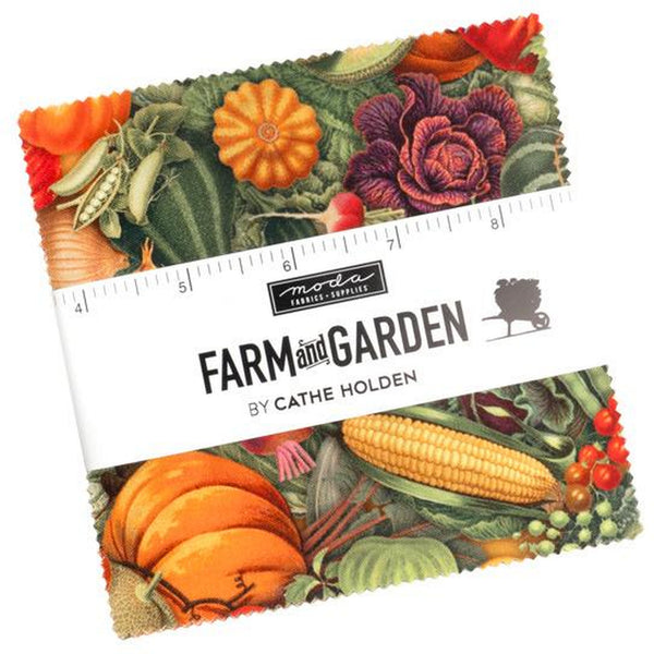 FARM & GARDEN Charm Pack by Cathe Holden 100% Cotton 5-inch Precut Fabric Squares (42 pcs)