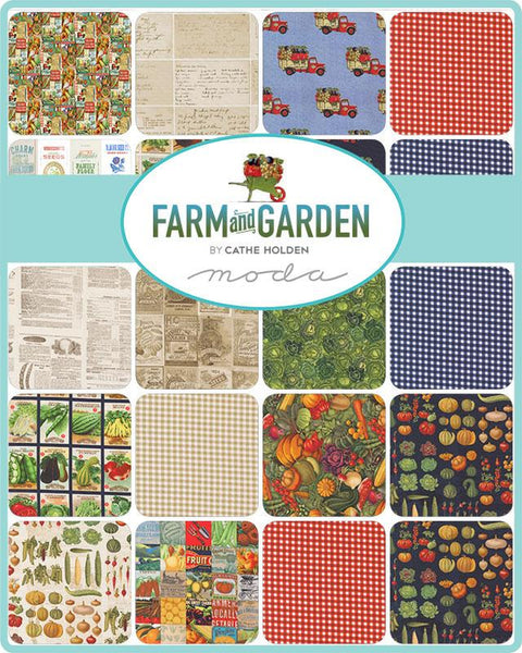 FARM & GARDEN Charm Pack by Cathe Holden 100% Cotton 5-inch Precut Fabric Squares (42 pcs)