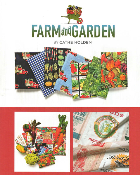 FARM & GARDEN Charm Pack by Cathe Holden 100% Cotton 5-inch Precut Fabric Squares (42 pcs)