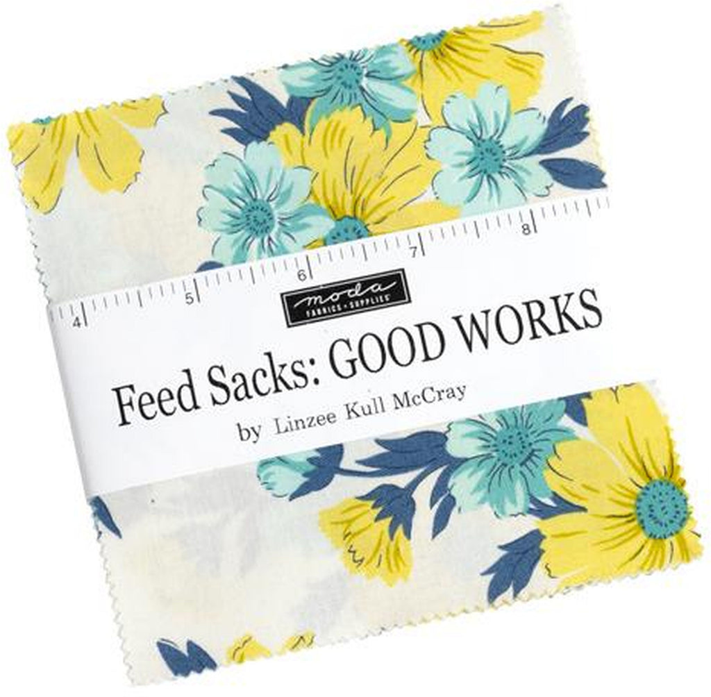 Feed Sacks Good Works Charm Pack 5-inch Precut Fabric Squares by Linzee Kull McCray for Moda Fabrics (42 pcs)