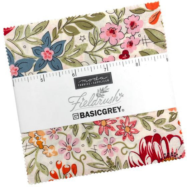 Fieldrush Charm Pack 5-inch Precut Fabric Squares by BasicGrey for Moda Fabrics (42 pcs)