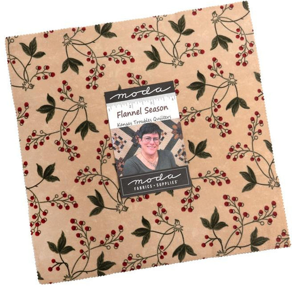 Flannel Season Layer Cake 10-inch Precut Fabric Squares by Kansas Troubles Quilters for Moda Fabrics (42 pcs)
