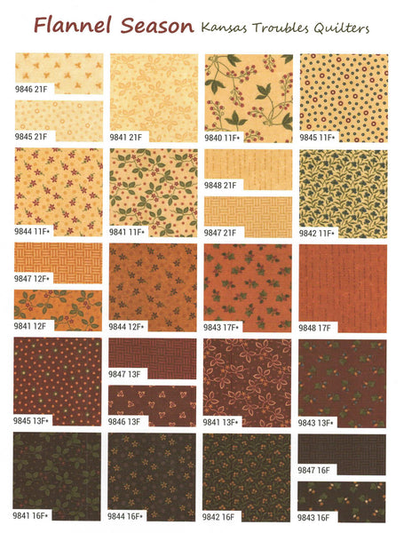 Flannel Season Layer Cake 10-inch Precut Fabric Squares by Kansas Troubles Quilters for Moda Fabrics (42 pcs)