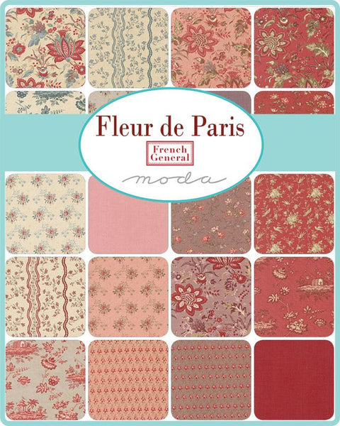 Fleur de Paris Charm Pack 5-inch Precut Fabric Squares by French General for Moda Fabrics (42 pcs)