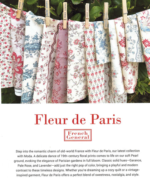 Fleur de Paris Charm Pack 5-inch Precut Fabric Squares by French General for Moda Fabrics (42 pcs)
