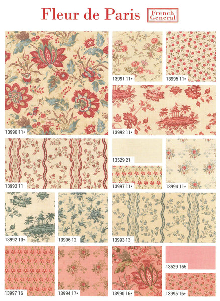 Fleur de Paris Charm Pack 5-inch Precut Fabric Squares by French General for Moda Fabrics (42 pcs)