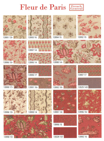 Fleur de Paris Charm Pack 5-inch Precut Fabric Squares by French General for Moda Fabrics (42 pcs)
