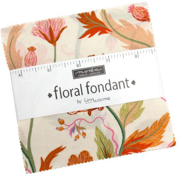 Floral Fondant Charm Pack 5-inch Precut Fabric Squares by Linn Warme for Moda Fabrics (42 pcs)
