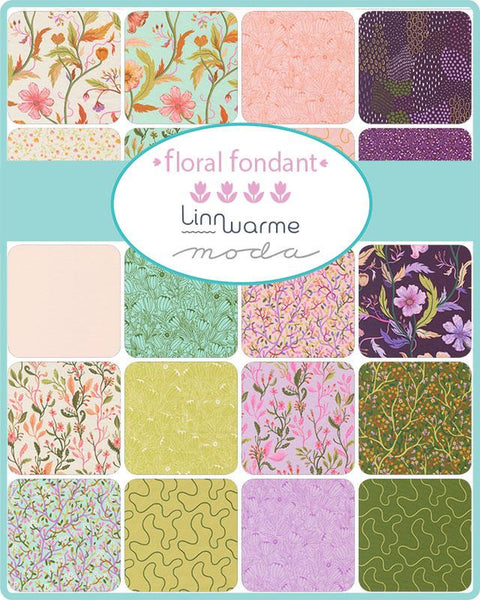 Floral Fondant Charm Pack 5-inch Precut Fabric Squares by Linn Warme for Moda Fabrics (42 pcs)