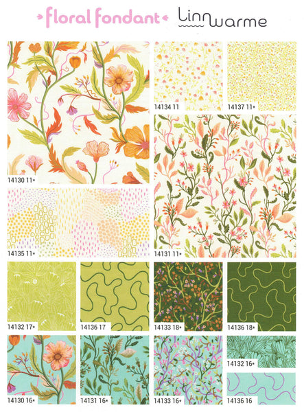 Floral Fondant Charm Pack 5-inch Precut Fabric Squares by Linn Warme for Moda Fabrics (42 pcs)