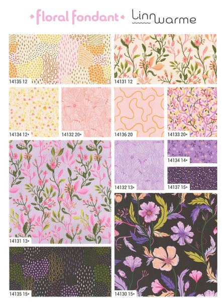 Floral Fondant Charm Pack 5-inch Precut Fabric Squares by Linn Warme for Moda Fabrics (42 pcs)