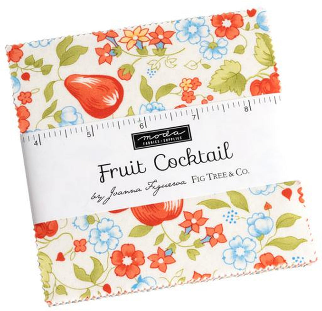 Fruit Cocktail Charm Pack 5-inch Precut Fabric Squares by Joanna Figueroa for Moda Fabrics (42 pcs)