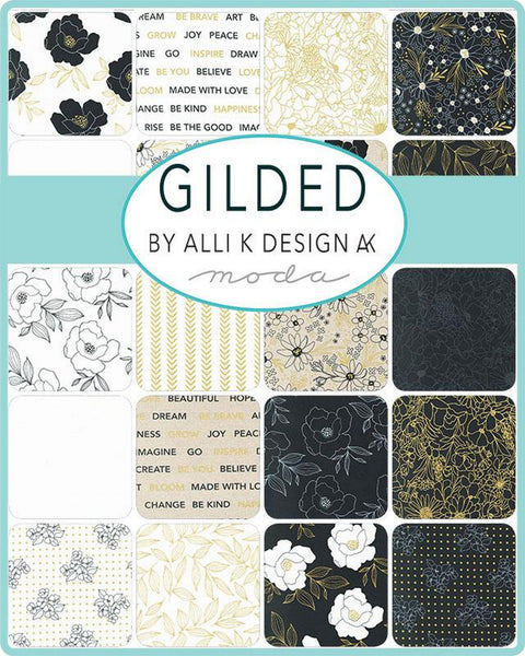 GILDED Charm Pack by Alli K Design 100% Cotton 5-inch Precut Fabric Squares (42 pcs)