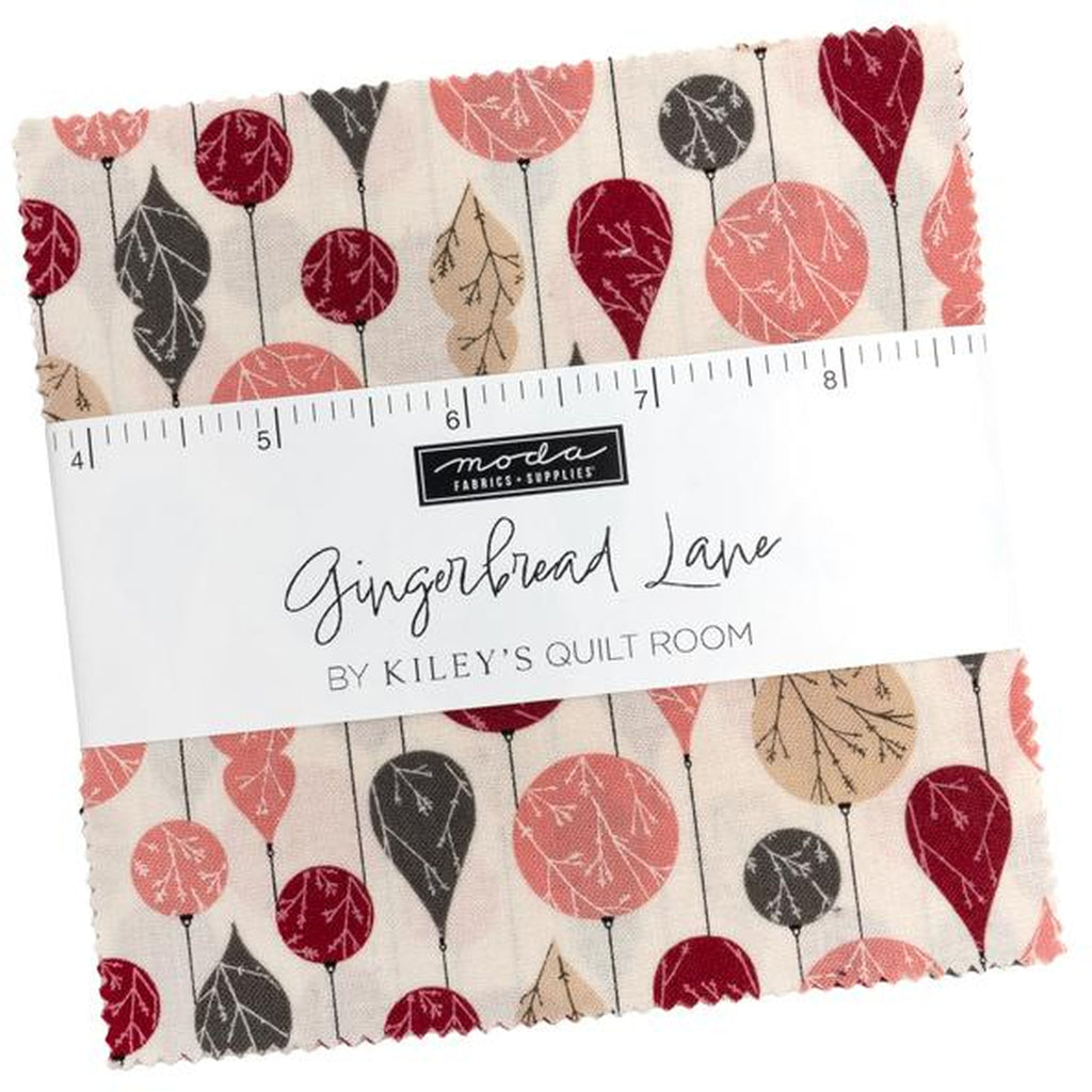 Gingerbread Lane Charm Pack 5-inch Precut Fabric Squares by Kiley's Quilt Room for Moda Fabrics (42 pcs)
